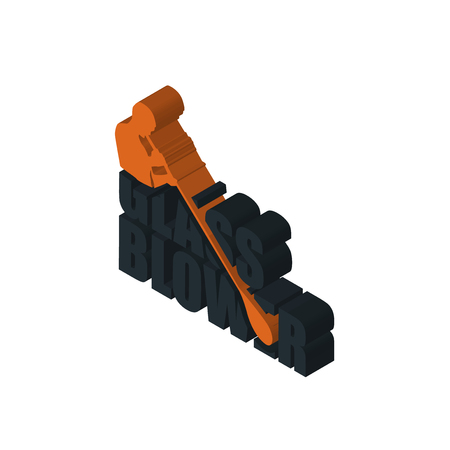 glass blower isometric right top view 3D iconのイラスト素材