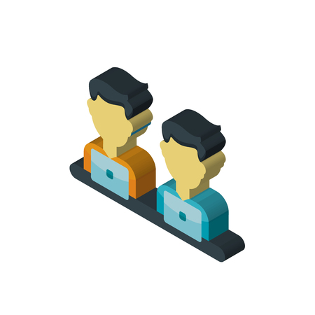 Employees isometric right top view 3D iconのイラスト素材