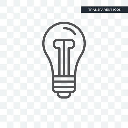 Old Light Bulb vector icon isolated on transparent background, Old Light Bulb icon conceptのイラスト素材