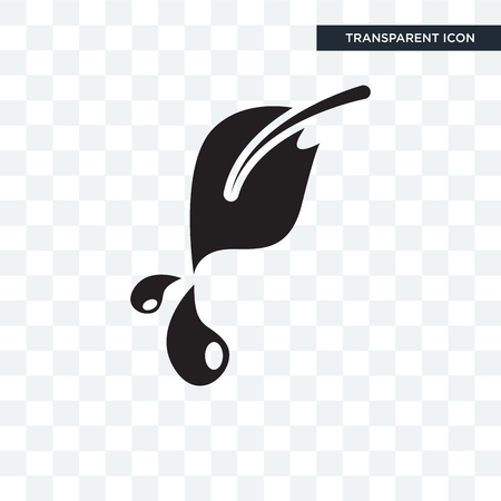 Leaf and Drop icon isolated on transparent background.のイラスト素材