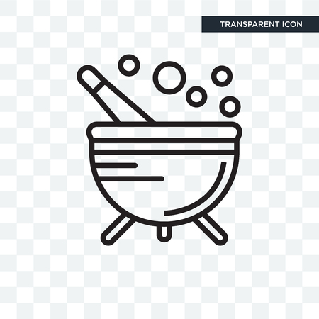 Cauldron vector icon isolated on transparent backgroundのイラスト素材
