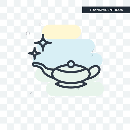 Magic lamp vector icon isolated on transparent backgroundのイラスト素材