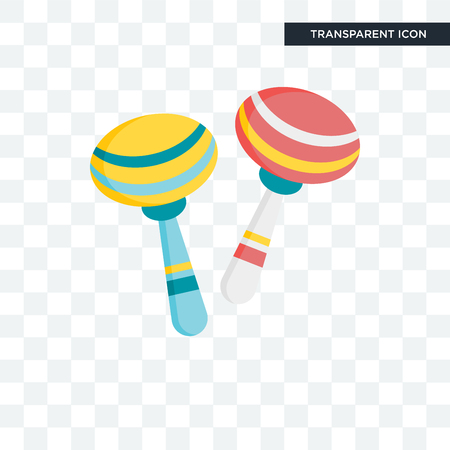 Maracas vector icon isolated on transparent backgroundのイラスト素材