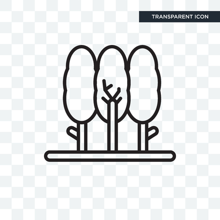 Trees vector icon isolated on transparent backgroundのイラスト素材
