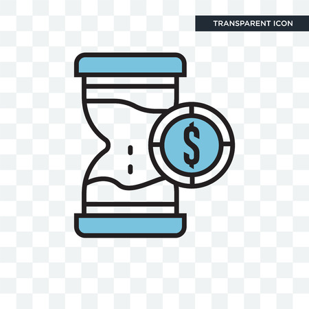 Hourglass vector icon isolated on transparent background, Hourglass logo conceptのイラスト素材
