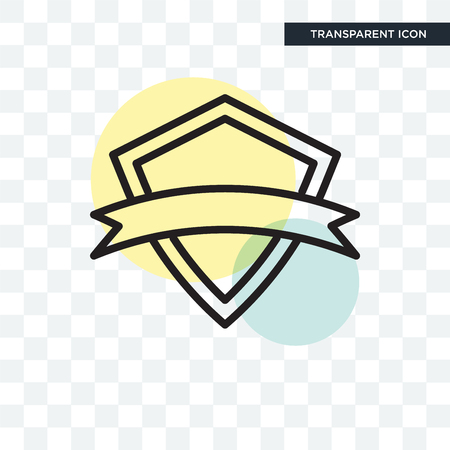 Shield vector icon isolated on transparent background, Shield  icon conceptのイラスト素材