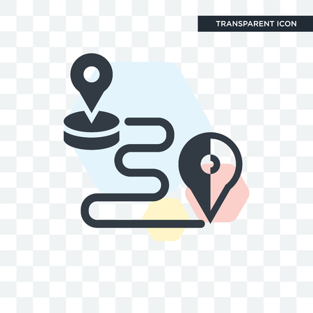 Route concept illustration icon isolated on transparent backgroundのイラスト素材
