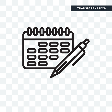Calendar vector icon isolated on transparent background, Calendar logo conceptのイラスト素材