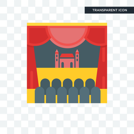 Theatre vector icon isolated on transparent backgroundのイラスト素材