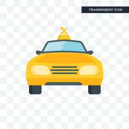 Taxi vector icon isolated on transparent backgroundのイラスト素材