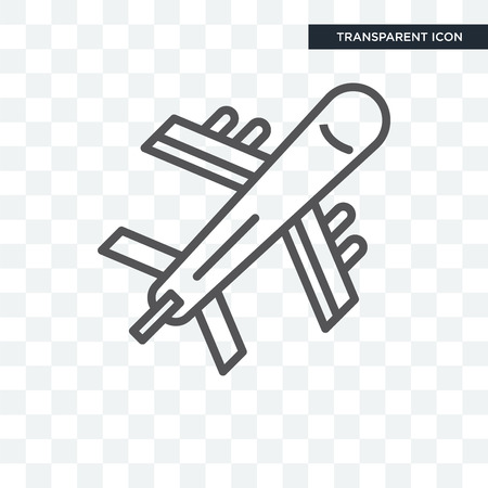 Flying Airplane vector icon isolated on transparent backgroundのイラスト素材