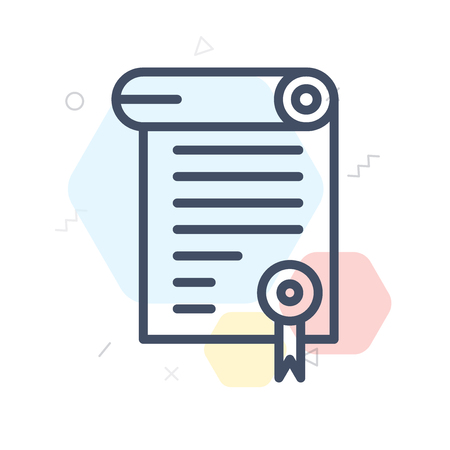 Diploma icon vector isolated on white background for your web and mobile app designのイラスト素材