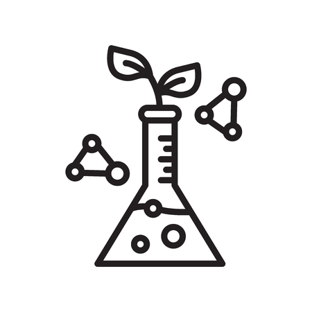 Test tube icon vector isolated on white background, Test tube transparent sign , line or linear symbol and sign design in outline styleのイラスト素材