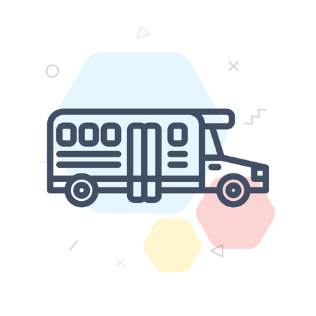 School bus icon vector isolated on white background for your web and mobile app design, School bus logo conceptのイラスト素材