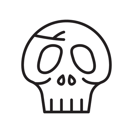 Skull icon vector isolated on white background for your web and mobile app designのイラスト素材