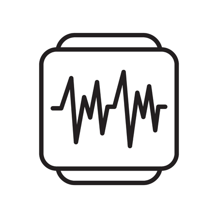Sound waves icon vector isolated on white background, Sound waves transparent sign , line or linear symbol and sign design in outline styleのイラスト素材