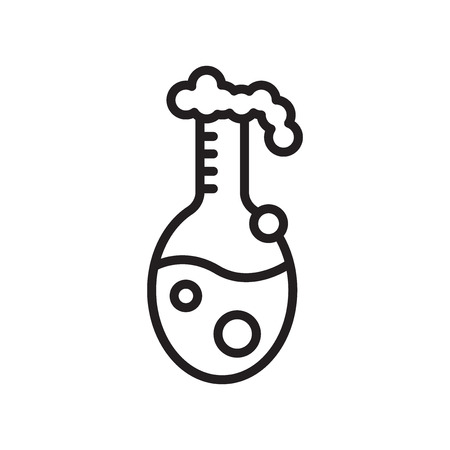 Flask icon vector isolated on white background, Flask transparent sign , line or linear symbol and sign design in outline styleのイラスト素材