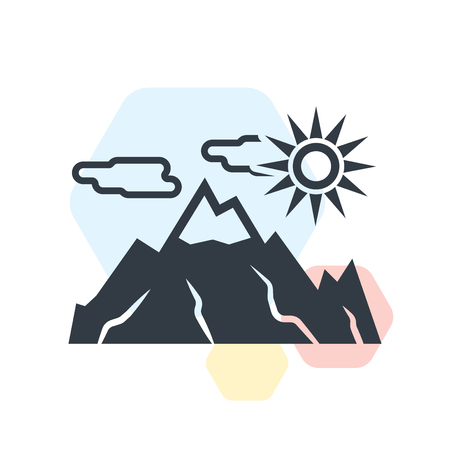 Mountain icon vector isolated on white background for your web and mobile app designのイラスト素材