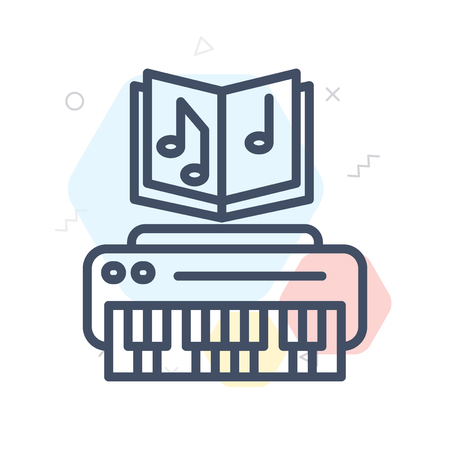 Piano icon vector isolated on white background for your web and mobile app designのイラスト素材