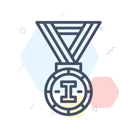 Medal icon vector isolated on white background for your web and mobile app designのイラスト素材