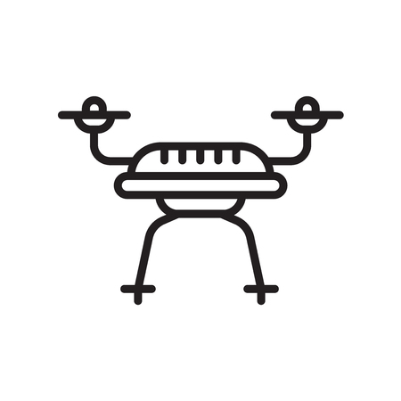drone icon vector isolated on white background, drone transparent sign , line or linear symbol and sign design in outline styleのイラスト素材