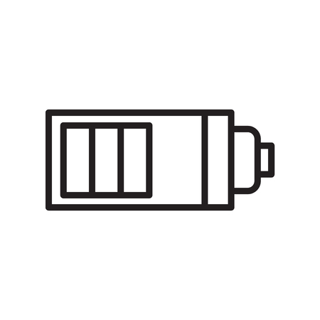 Battery level icon vector isolated on white background, Battery level transparent sign , line or linear symbol and sign design in outline styleのイラスト素材