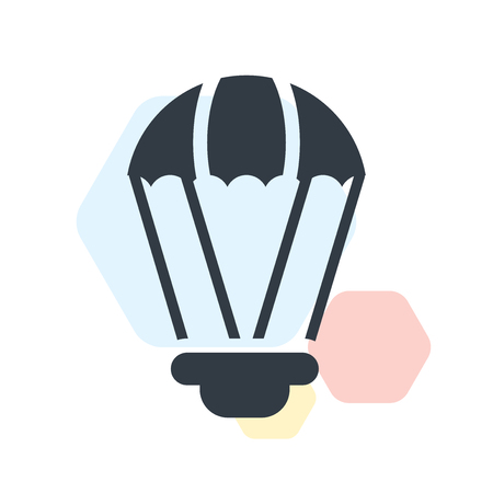 Parachute icon vector isolated on white background for your web and mobile app designのイラスト素材