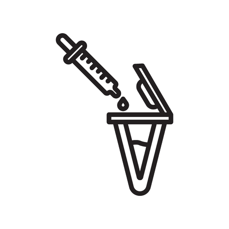 Vial icon vector isolated on white background, Vial transparent sign , line or linear symbol and sign design in outline styleのイラスト素材