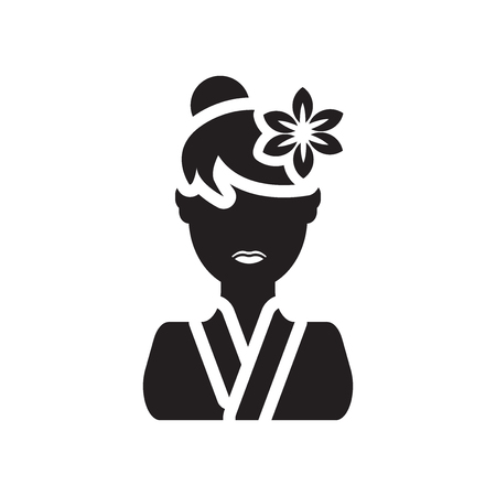Woman with Flower icon vector isolated on white background for your web and mobile app designのイラスト素材