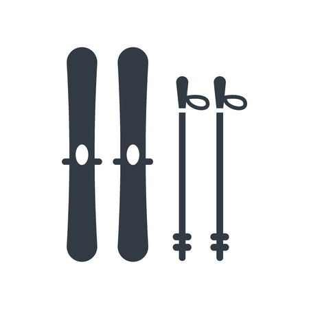 Skii icon vector isolated on white background for your web and mobile app designのイラスト素材