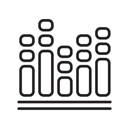 Audio bars icon vector isolated on white background, Audio bars transparent sign , line or linear symbol and sign design in outline styleのイラスト素材