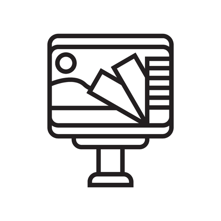 Monitor icon vector isolated on white background for your web and mobile app designのイラスト素材