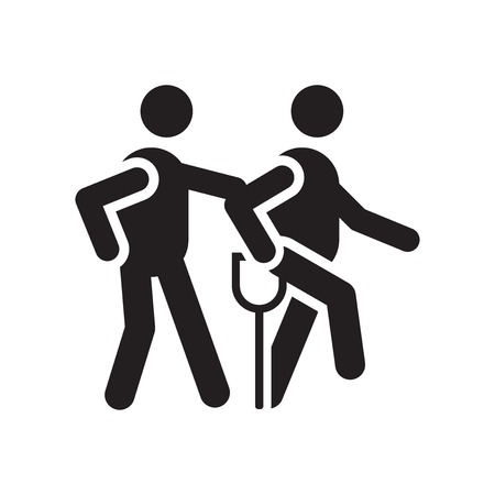 Broken leg icon vector isolated on white background for your web and mobile app design, Broken leg logo conceptのイラスト素材