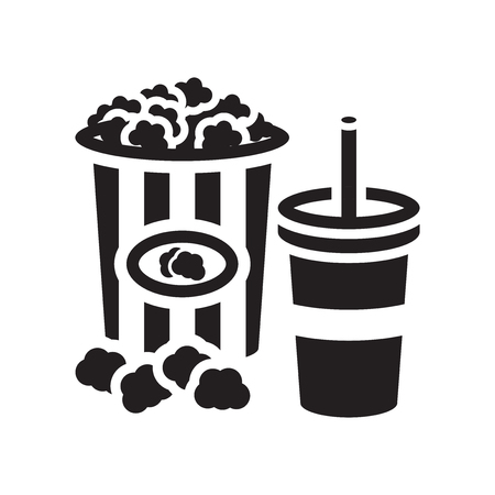 Popcorn icon vector isolated on white background for your web and mobile app design, Popcorn logo conceptのイラスト素材