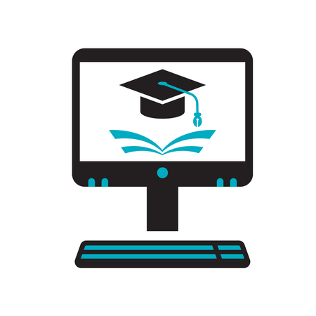 Elearning icon vector isolated on white background for your web and mobile app design, Elearning logo conceptのイラスト素材