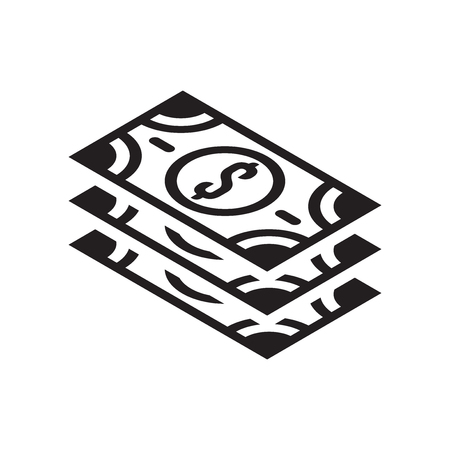 Dollar icon vector isolated on white background for your web and mobile app design, Dollar logo conceptのイラスト素材