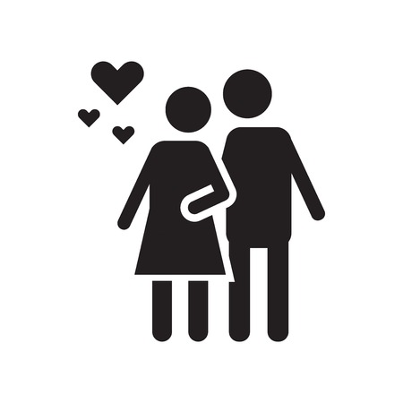 Couple icon vector isolated on white background for your web and mobile app design, Couple logo conceptのイラスト素材