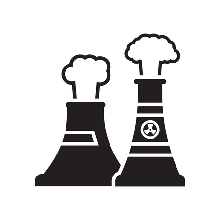 Nuclear plant icon vector isolated on white background for your web and mobile app design, Nuclear plant logo conceptのイラスト素材
