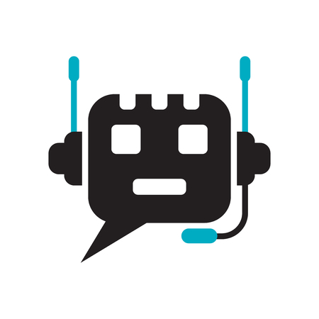 Chat bot icon vector isolated on white background for your web and mobile app design, Chat bot logo conceptのイラスト素材