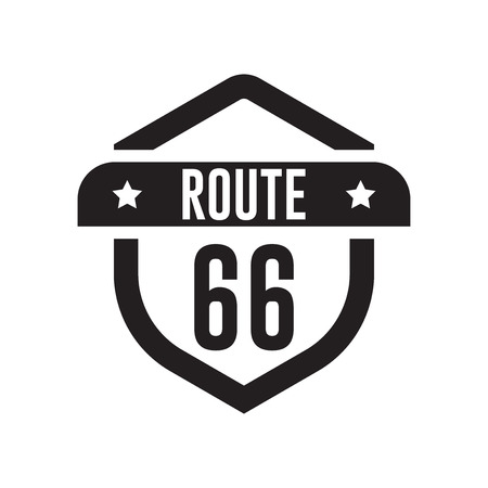 Route 66 icon vector isolated on white background for your web and mobile app design, Route 66 logo conceptのイラスト素材