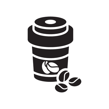Coffee icon vector isolated on white background for your web and mobile app design, Coffee logo conceptのイラスト素材