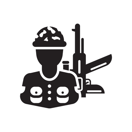 Soldier icon vector isolated on white background for your web and mobile app design, Soldier logo conceptのイラスト素材