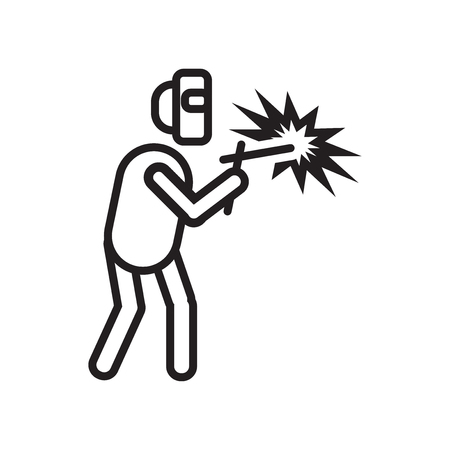Welder icon vector isolated on white background for your web and mobile app design, Welder logo conceptのイラスト素材
