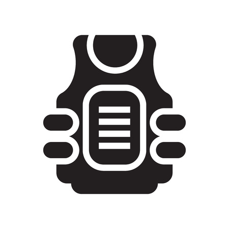 Bulletproof vest icon vector isolated on white background for your web and mobile app design, Bulletproof vest logo conceptのイラスト素材