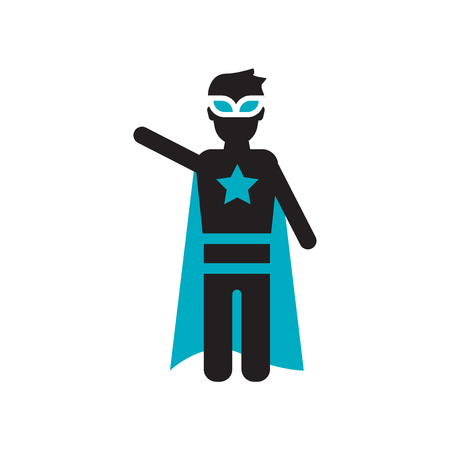 Super hero icon vector isolated on white background for your web and mobile app design, Super hero logo conceptのイラスト素材