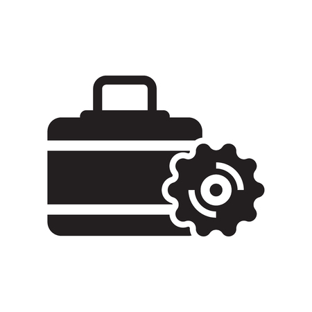 Briefcase Settings icon vector isolated on white background for your web and mobile app design, Briefcase Settings logo conceptのイラスト素材