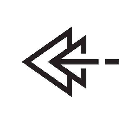 Left arrow icon vector isolated on white background for your web and mobile app design, Left arrow...