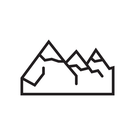 Mountains icon vector isolated on white background for your web and mobile app design, Mountains logo conceptのイラスト素材