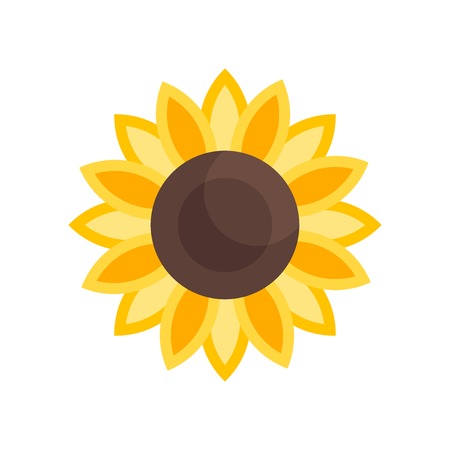 Sunflower icon vector isolated on white background for your web and mobile app design, Sunflower logo conceptのイラスト素材