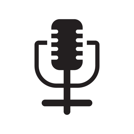 Microphone icon vector isolated on white background for your web and mobile app design, Microphone logo conceptのイラスト素材